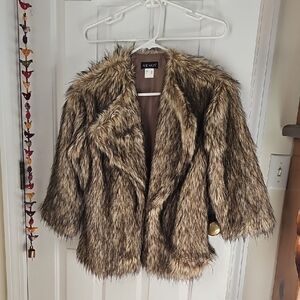 VENUS Faux Fur Jacket in Brown Hues